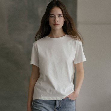 노운베러 Lace label cotton T-shirt KNSS03TS30_Ivory
