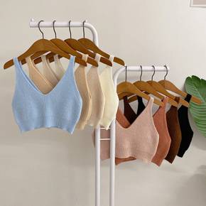 / 1+1 체히로 브이넥 크롭 니트 뷔스티에(8color)