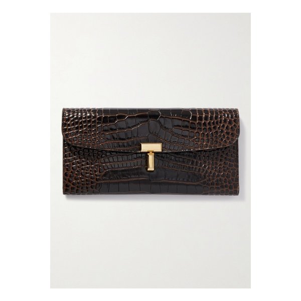 티락 크로커다일 이펙트 가죽 월릿 다크 브라운 46376663162874030