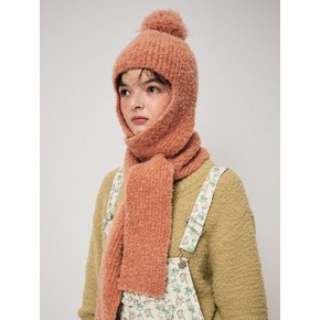 BOUCLE BALACLAVA MUFFLER, APRICOT