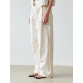 Two tuck one button pants_Ivory