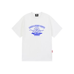 WAVE FLOWER T-SHIRTS - WHITE