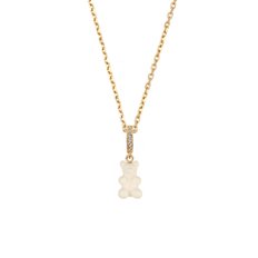 ice color mini bear necklace (ivory white)(200061)