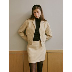 Signature Tweed Mini Skirt (Yellow Beige)