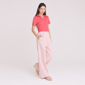 TWOTUCK COTTON WIDE PANTS PINK