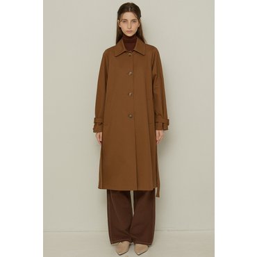 LAFEL 라펠소로브 미니멀 롱 벨티드 트렌치 코트LNFL323
