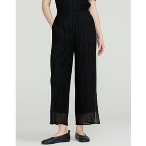[25SS] 블랙 플리츠 세미 와이드핏 밴딩 팬츠 DLPA5BP31BK