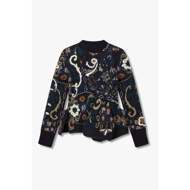 SACAI [사카이] 여성 플로럴 자카드 니트 풀오버 6415330111