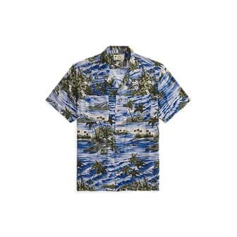 DOUBLE RL 트로피컬 프린트 캠프 셔츠(MNRRWOV1N820062400)