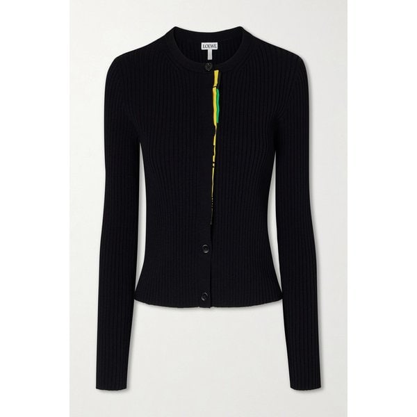 새틴 트림 리브 니트 가디건 46376663163050441