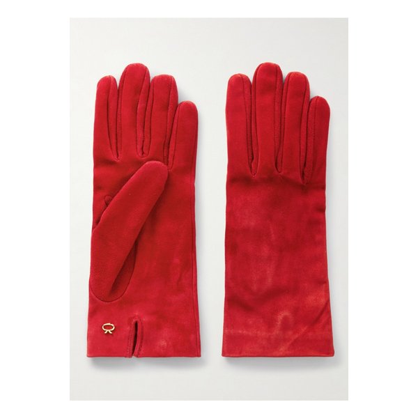 장식 스웨이드 장갑 레드 46376663162900230