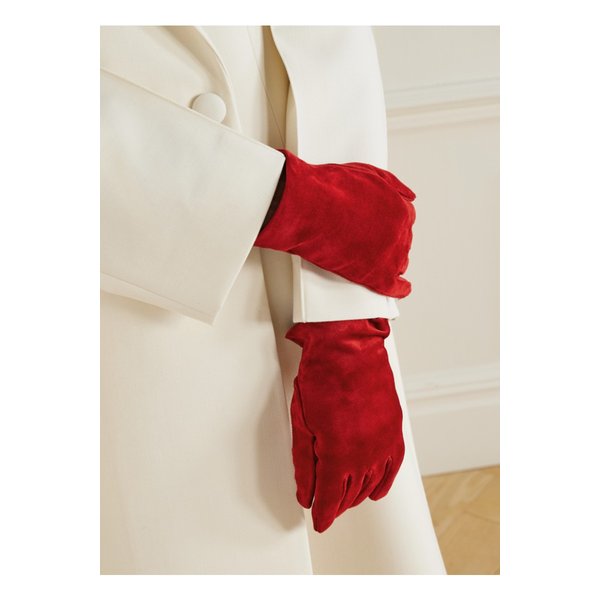 장식 스웨이드 장갑 레드 46376663162900230