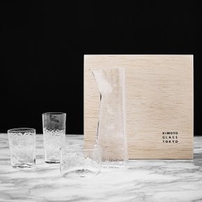 [Kimoto Glass Tokyo] 포아종 세트 유리잔 (4P) - 사케잔 소주잔 위스키잔