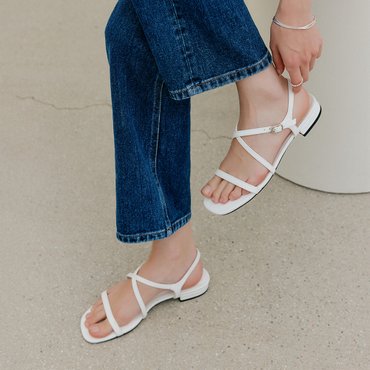 룩캐스트 안나 엑스 스트랩 플랫힐 샌달 / ANNA X STRAP FLAT HEEL SANDAL_2colors