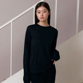 Tencel long sleeve t-shirts (Black)