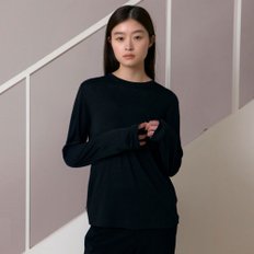 Tencel long sleeve t-shirts (Black)