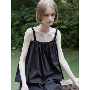 BRI SLEEVELESS BANDING SHIRRING BLOUSE (BLACK)