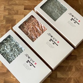 [한국인의멸치2호] 국산멸치 선물세트 (볶음멸치250g+두절꽃새우150g+조림멸치200g)