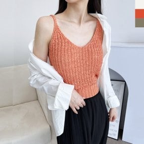 블레오 여성 여름 브이넥 레이어드 예쁜 데일리 니트 탑 나시