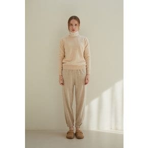 cashmere 100%  round knit top - Oat