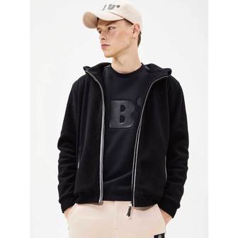 BLUDOT FLEECE HOOD ZIP-UP_BK