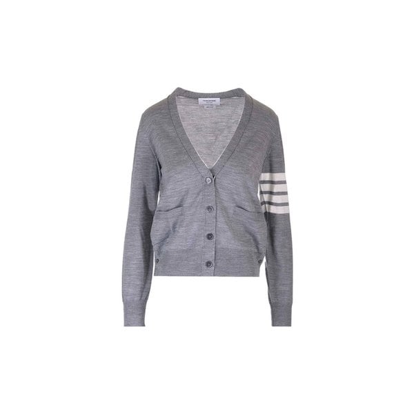 26SS 사선 브이넥 울 가디건 라이트그레이 FKC334A Y1014 055