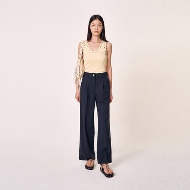 마쥬 [시즌오프 30%] 메탈 버튼 와이드 팬츠