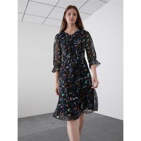 빅 카라 프린트 원피스 VOCOAYM6316_P421006625