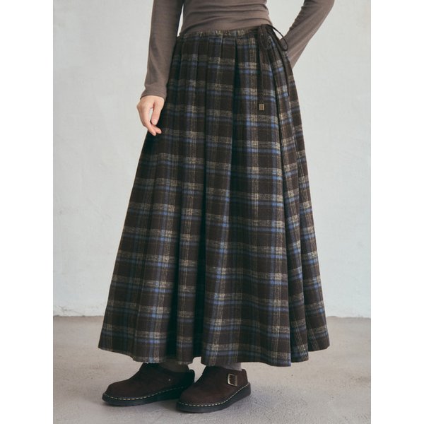 Warm Cocoa Check Skirt_Brown(O25-SK17)