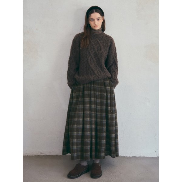 Warm Cocoa Check Skirt_Brown(O25-SK17)
