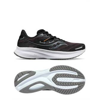 이스퀘어 5033061 SAUCONY Mens Guide 16 Running Shoes In Black/white