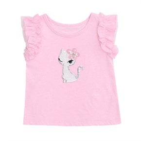 [여주점] 핑크 프릴 티셔츠 (Q23DCT080)