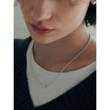 베흐트 [단독][925 silver] Un.silver.176 / ave ball necklace (silver)