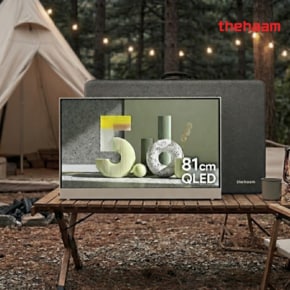 [전용케이스증정]포터블 휴대용 32인치 무선 스마트TV 화이트 QLED 캠핑 낚시 차박 OTT 시청
