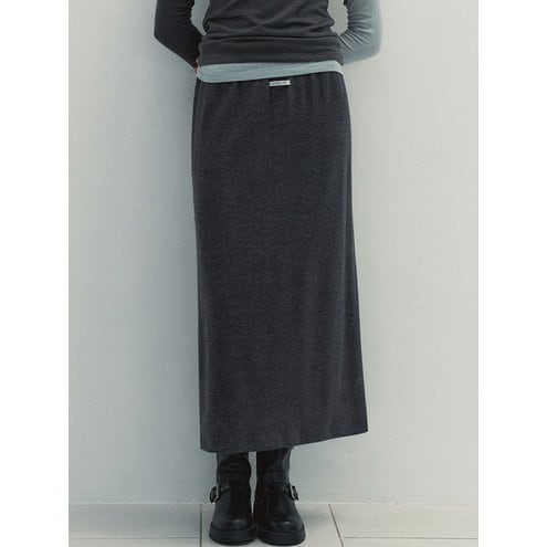 Smock Banding Long Skirt (Charcoal)