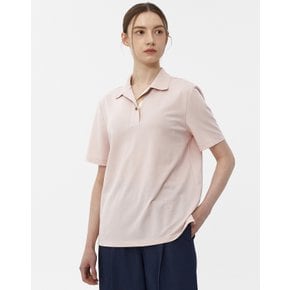 [24SS] 핑크 DD로고 면혼방 반팔 니트카라 티셔츠 DLTS4BE41P1