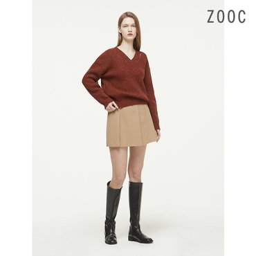 ZOOC 컷아웃 V넥 볼륨 풀오버 RU_Z224KSK015