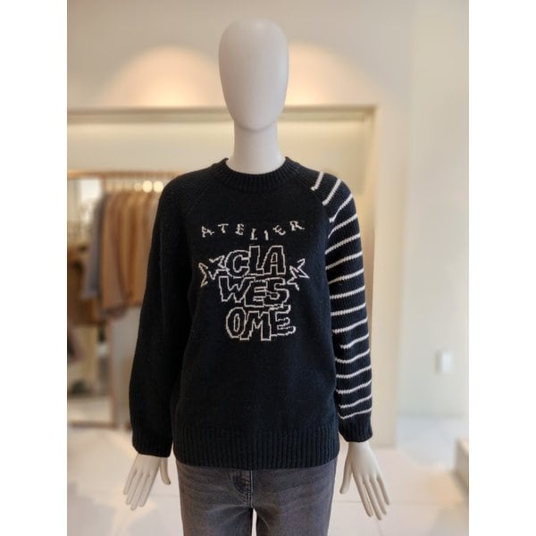 [여주점] 씨씨콜렉트 스트라이프배색루즈핏풀오버 C244ksk035