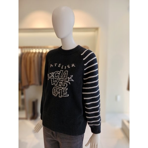 [여주점] 씨씨콜렉트 스트라이프배색루즈핏풀오버 C244ksk035