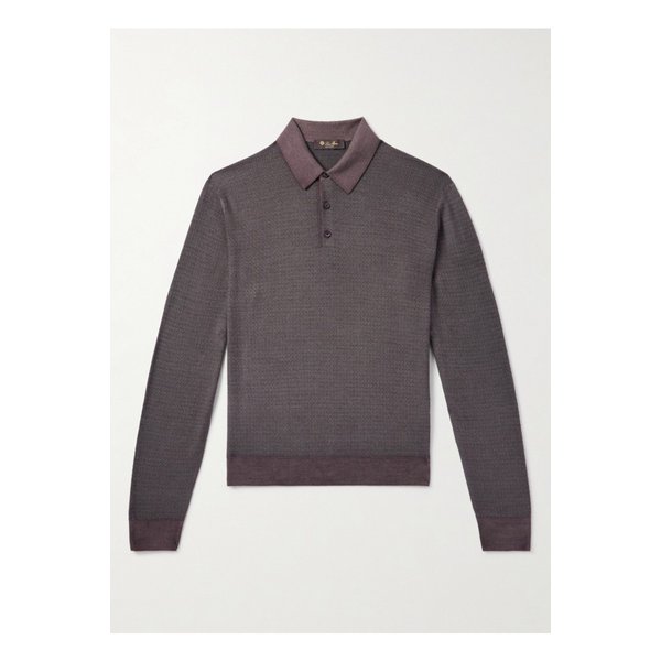 자카드 니트 울 실크 블렌드 폴로 셔츠 46376663162903837