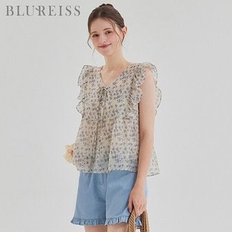  [블루레이스] 플라워 쉬폰 프릴 블라우스_B5M1BL5851