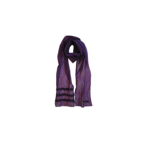 Sheer Wrinkle Frill Long Scarf (purple)