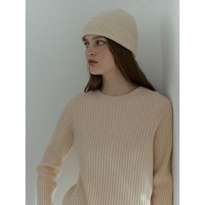 GEELONG WOOL WHOLEGARMENT RIB KNIT TOP