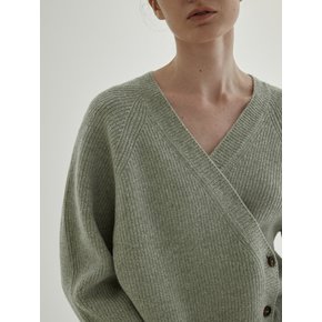 Baby Alpaca Lap cardigan (Multy Green)