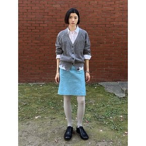 [김주리 PICK] SUEDE PANNEL SKIRT [BLUE GREEN]