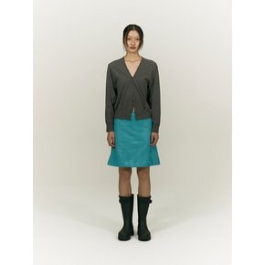 [김주리 PICK] SUEDE PANNEL SKIRT [BLUE GREEN]