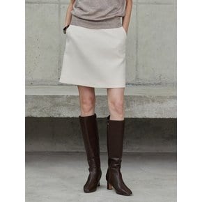 Tiny Buckle Minimal Skirt_Beige