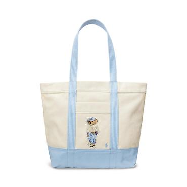 폴로 랄프 로렌 여성 폴로 베어 캔버스 미디엄 토트(WAPOBAG0G620441400)