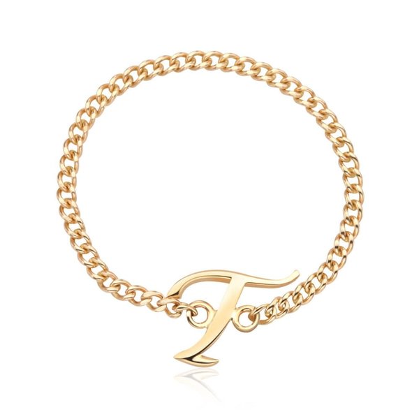 [비앤비골드] 18K 알파벳 T이니셜 레이어드 체인실반지 MPR38133