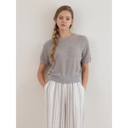 르스튜디오 ROUND NECK WAFFLE SHORT SLEEVE KNIT 3 COLOR